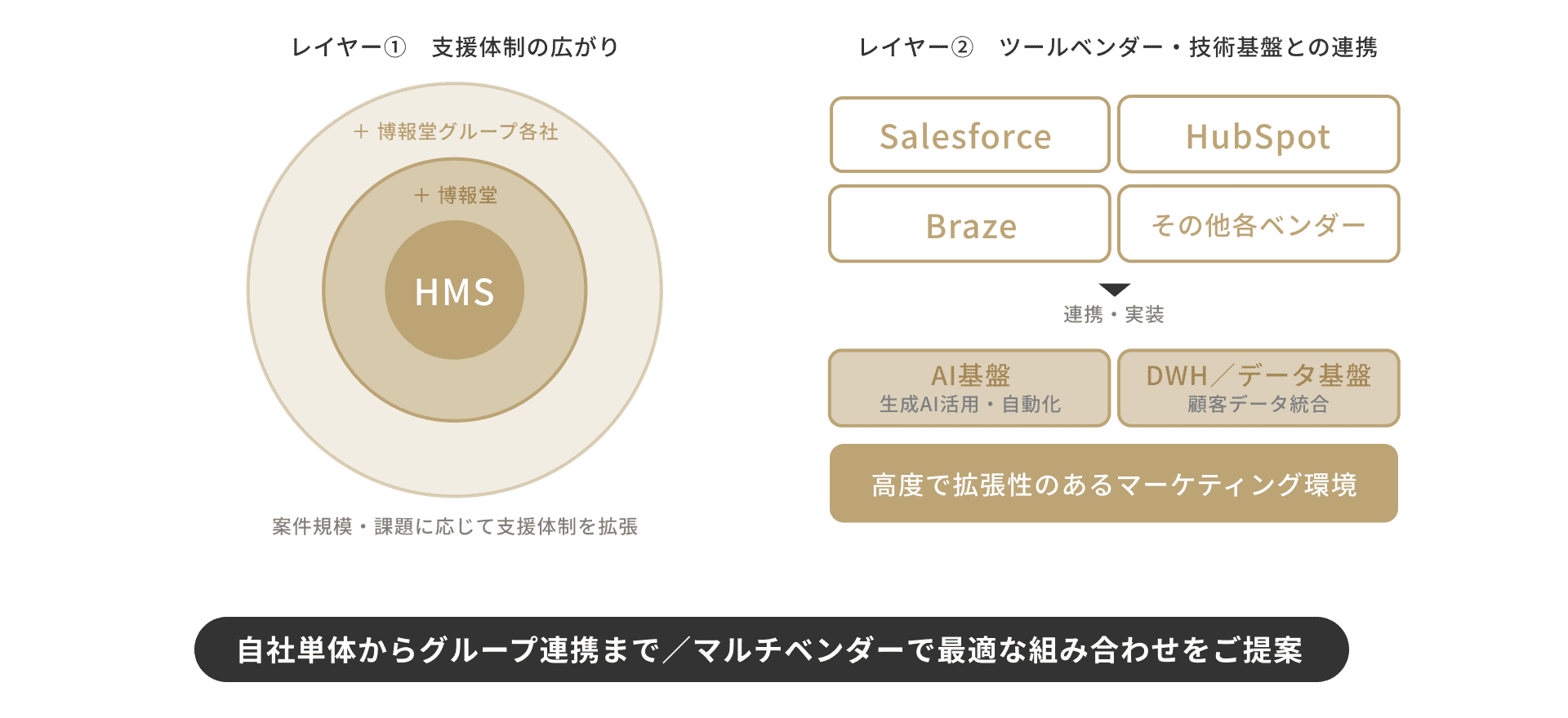 MA/CRM導入・活用支援:グループ基盤を生かした包括支援の図解
